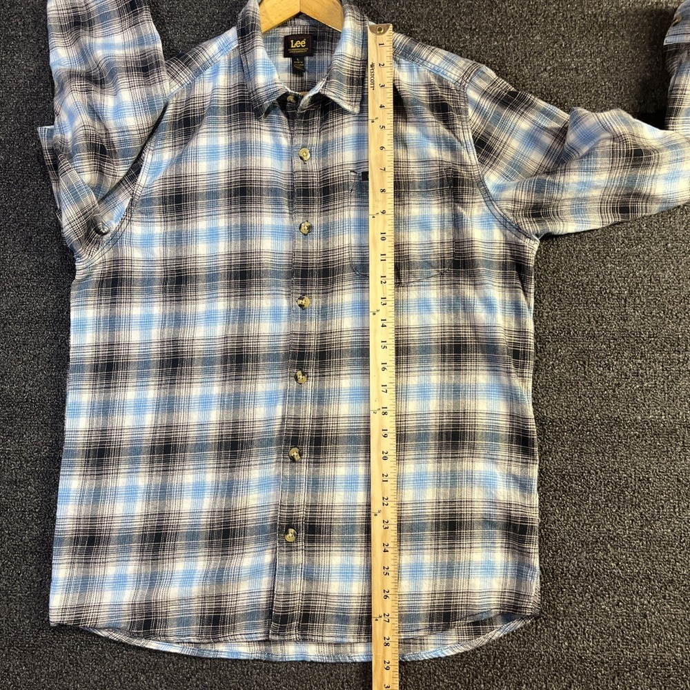 Lee Flannel Mens Large Blue Plaid Shirt‎ Jacket Outdoor - Picture 6 of 9